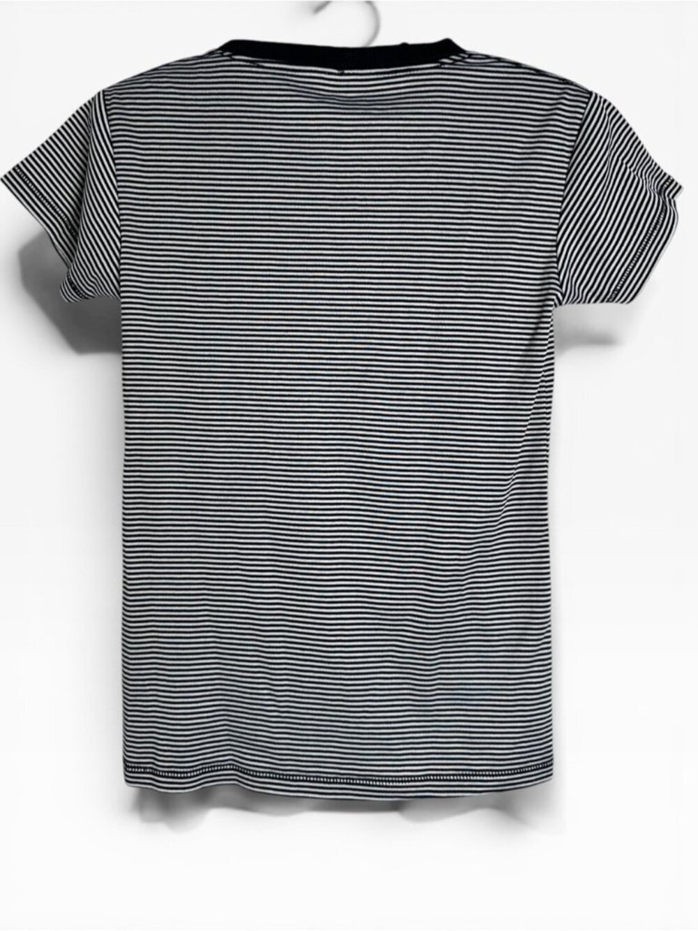NEW R13 cotton Baby T-Shirt In black white micro Stripe Print Small crewneck top - Picture 3 of 5